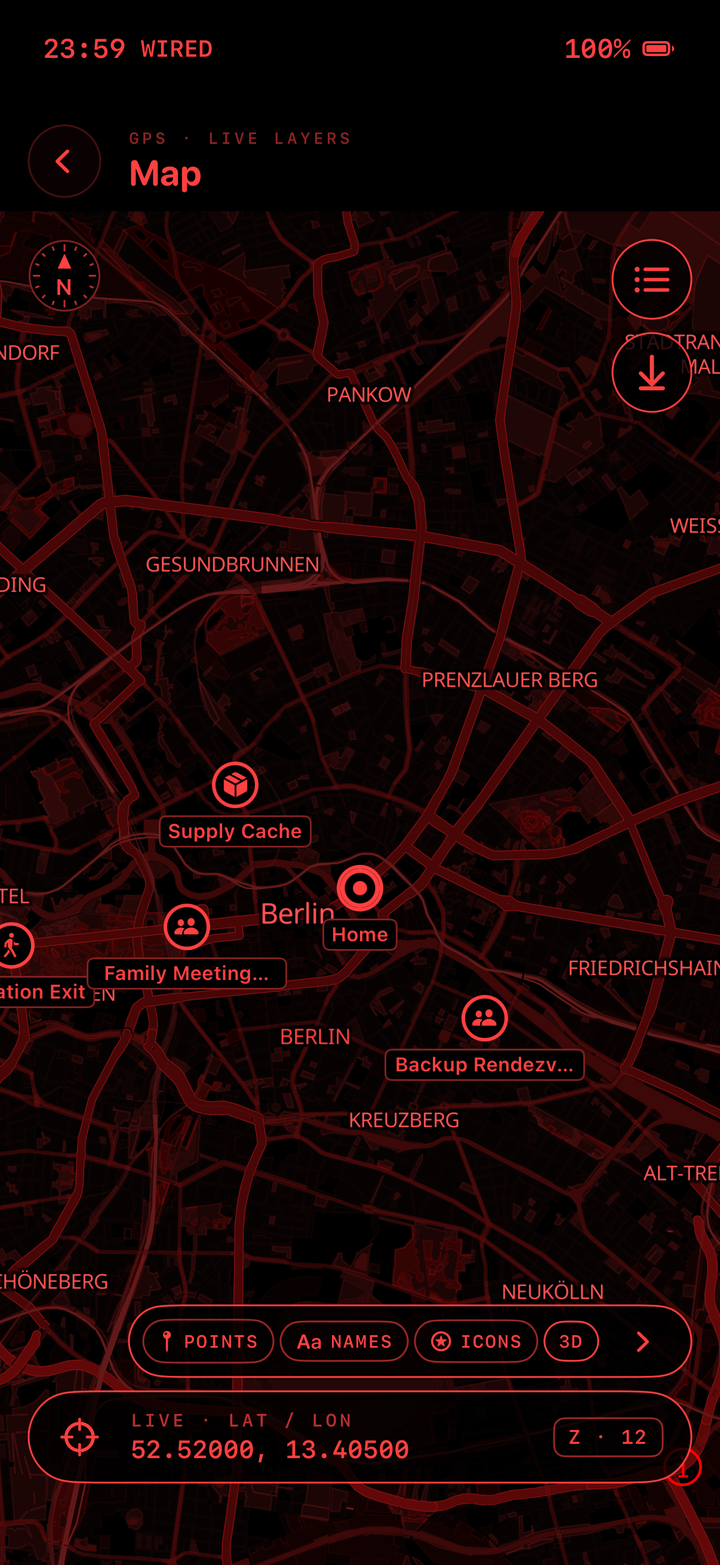 Real screenshot of Strongstead tactical mode — map